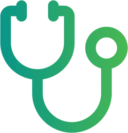 A green and white medical symbol.