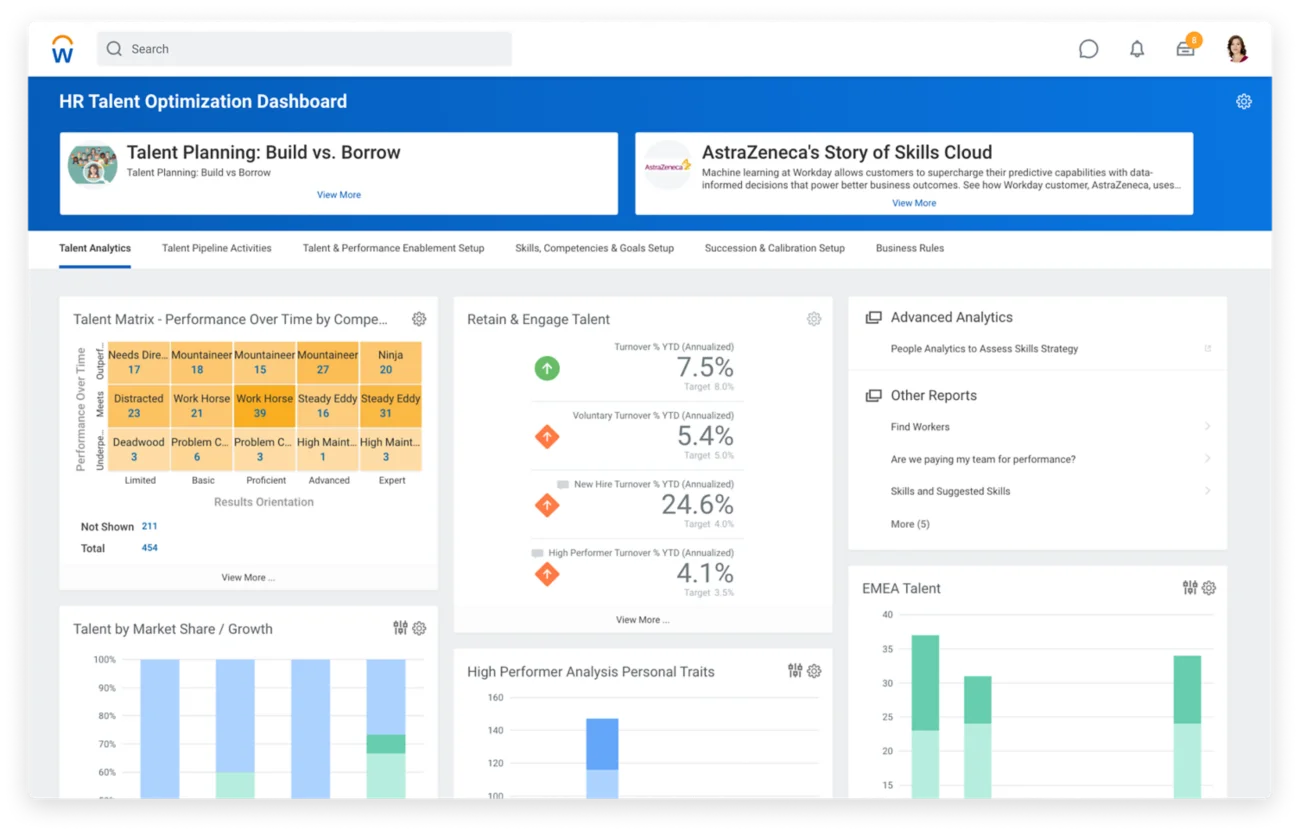Screenshot of the Workday UI