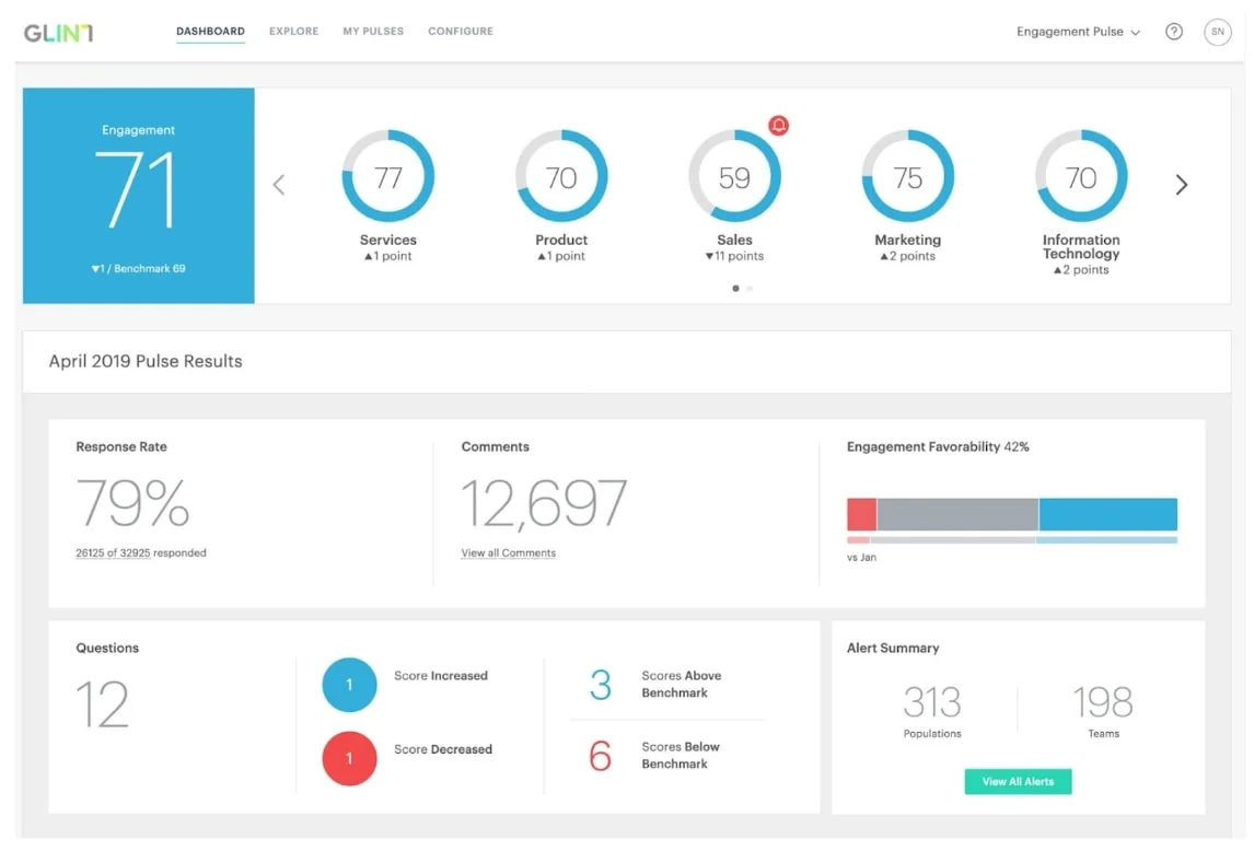 Screenshot of the Glint UI