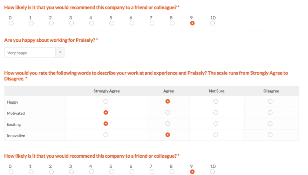 Screenshot of the Engagedly UI