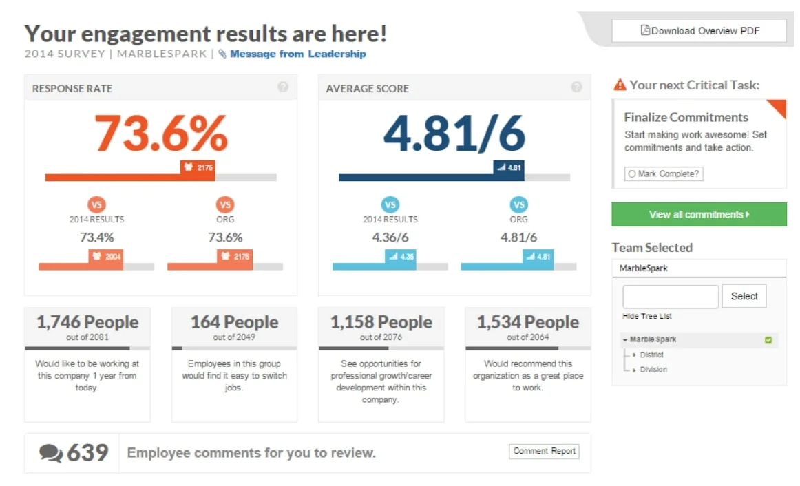 Screenshot of the Quantum Workplace UI.