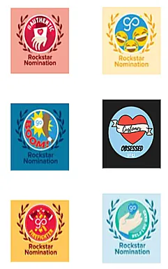 An image of GoCanvas’ "Rockstar Nomination" badges