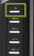 Power button on television.