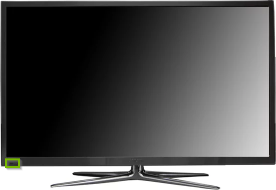 Samsung TV highlighting the IR sensor.