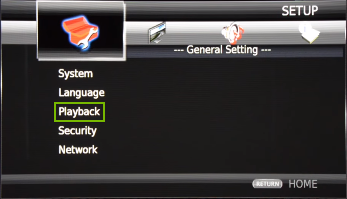 Blu-ray menu with highlighted option