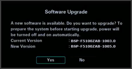 Blu-ray software update available