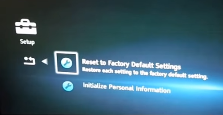 Blu-ray factory reset option