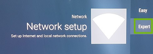 Network Setup with Expert highlighted.