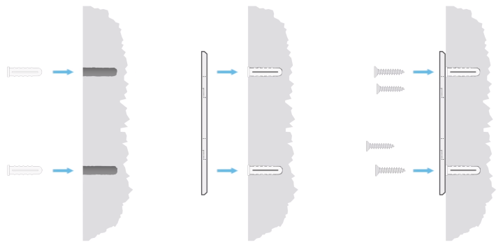 Installing mounting bracket on masonry surface.