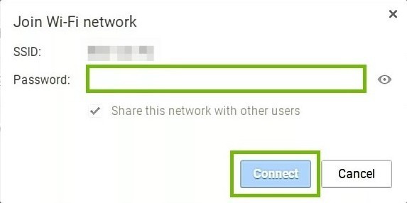 Wi-Fi password entry.