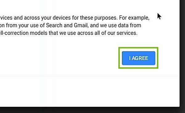 Terms and Conditions with I Agree button highlighted.