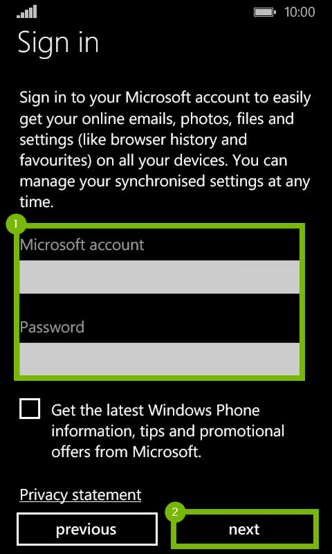Microsoft Sign in screen. Screenshot.