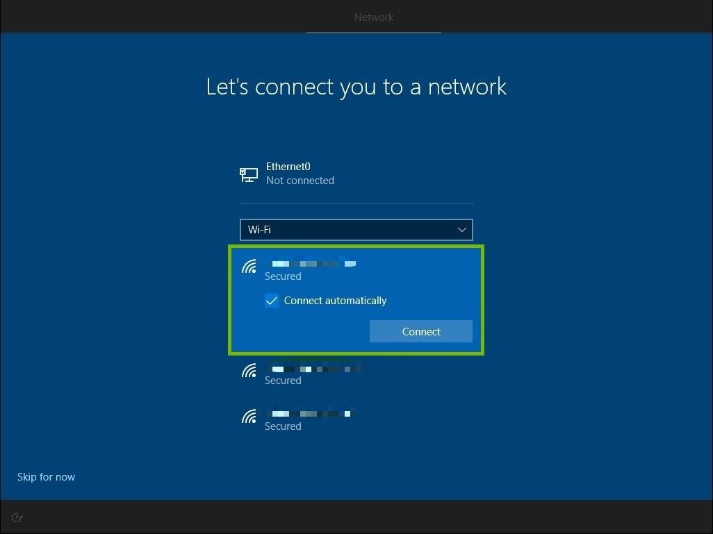 Example Wi-Fi network highlighted