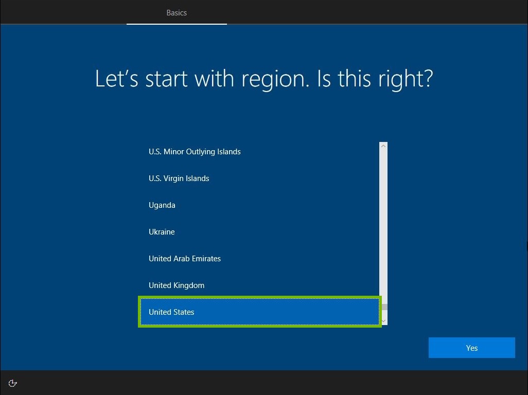 Example region highlighted