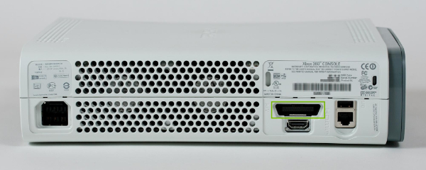 Xbox console with Composite adapter port highlighted