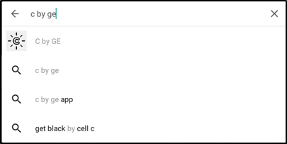 Android search for C by GE