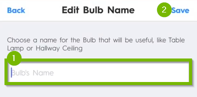 Bulb name field.