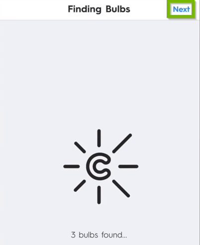 C by GE Finding bulbs page with next highlighted.
