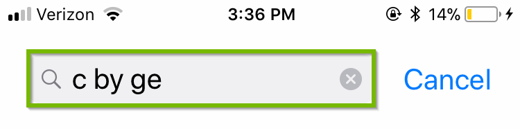 iOS app store with c by ge searched.