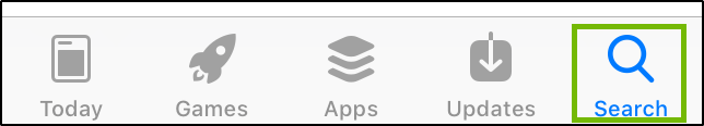App Store Search Button.