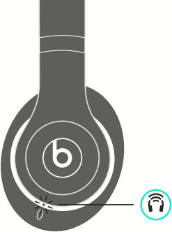 Diagram of headset with light indicated