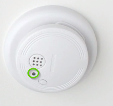 A smoke detector with the power light off