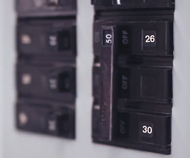 A breaker box showing the power off to a specific area