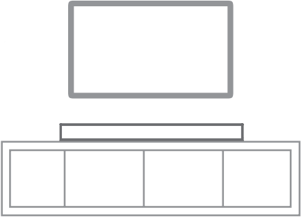Diagram of soundbar placed under television