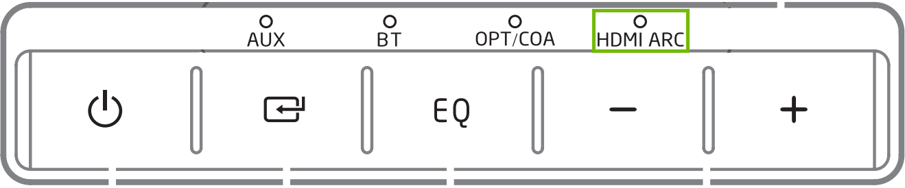 soundbar lights with HDMI ARC highlighted