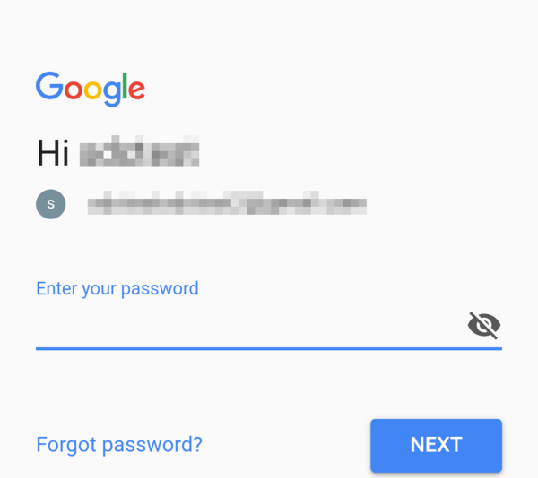 Sign in password entry dialog.