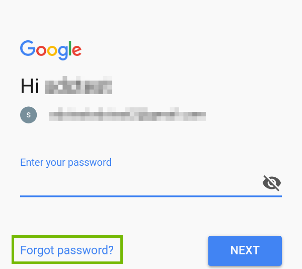 Password Entry Dialog with Forgot Password highlighted.