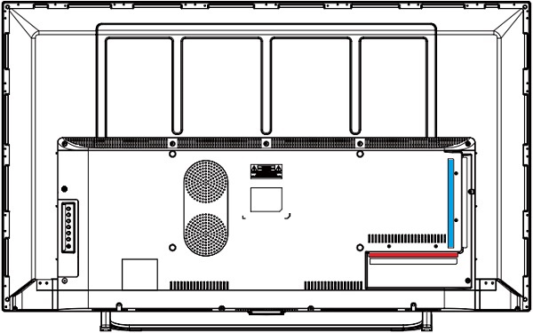 Back of Element Smart TV. Illustration