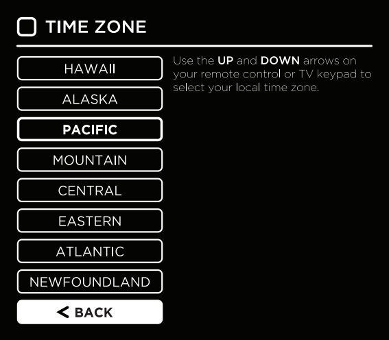 Time zone selection in setup wizard