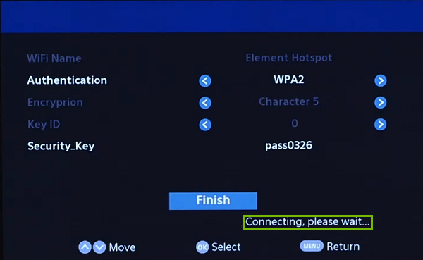 Connecting screen. Screenshot