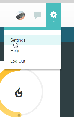 Gear icon on fitbit website. screenshot