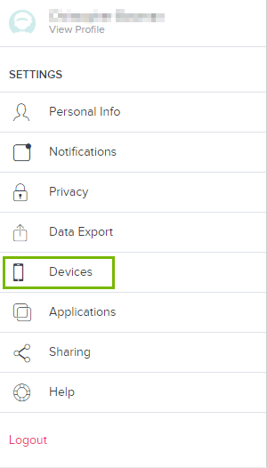 Devices highlighted on fitbit dashboard. Screenshot