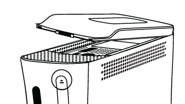 Removing the Xbox 360 hard drive. Illustration.