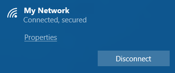 Notification showing you are now connected to Wi-Fi