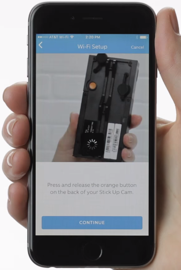 Ring app displaying instructions on how to pair your device with the app.
