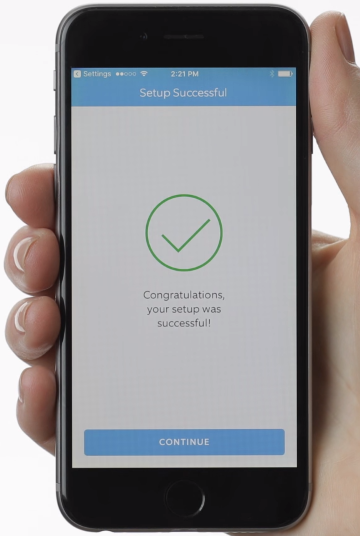 Ring app displaying a successful setup confirmation screen.