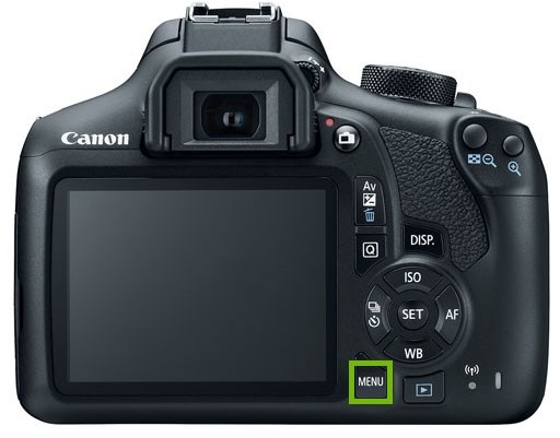 camera with menu button highlighted