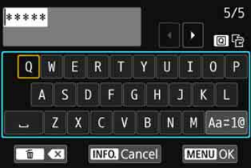 camera screen with keyboard and a field for their Wi-Fi password