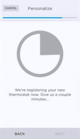 Registration waiting screen.