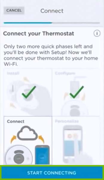 Wi-Fi setup initiation screen.