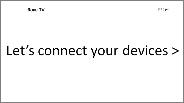 Roku TV inputs start screen.