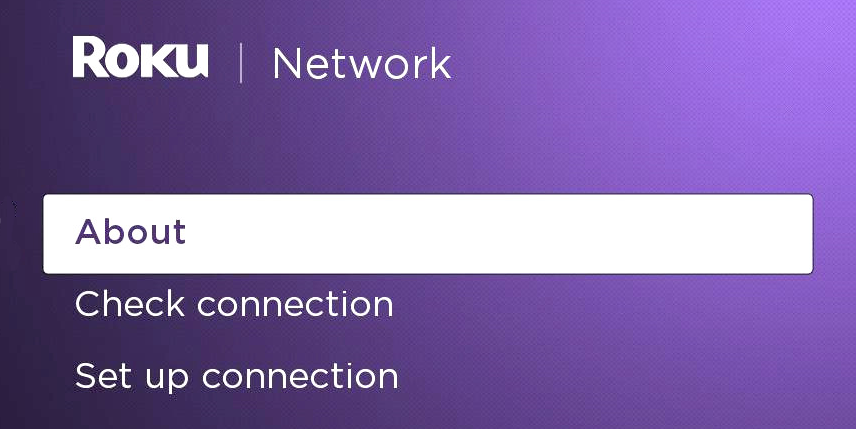 Roku TV about network menu.