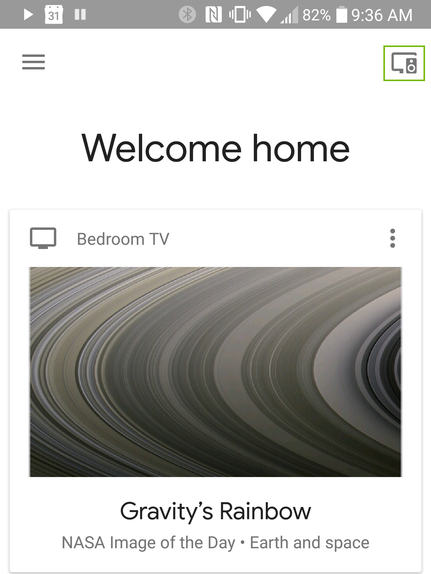 Google Home with Devices icon highlighted.