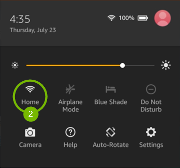 Wi-Fi symbol highlighted in dropdown menu.