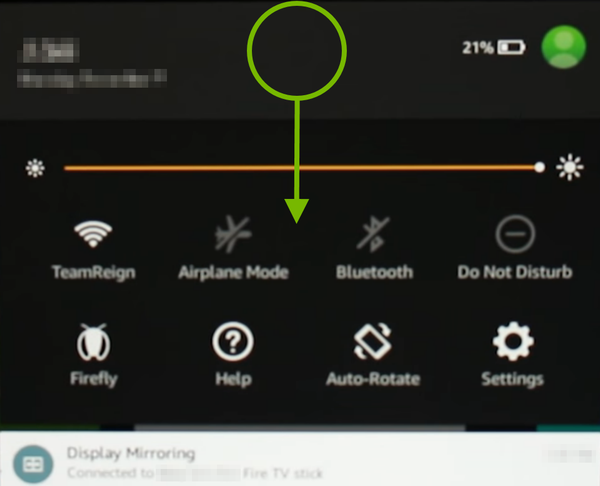 Swipe method highlighted on Fire Tablet screen.