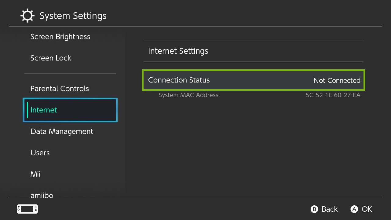 Not connected to network